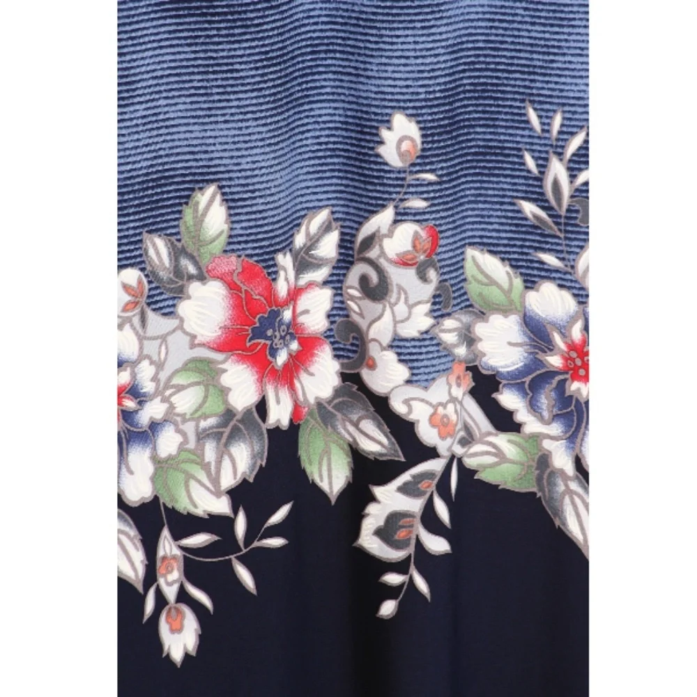 NWT Navy Floral & Stripe Maxi Skirt - Picture 3 of 8